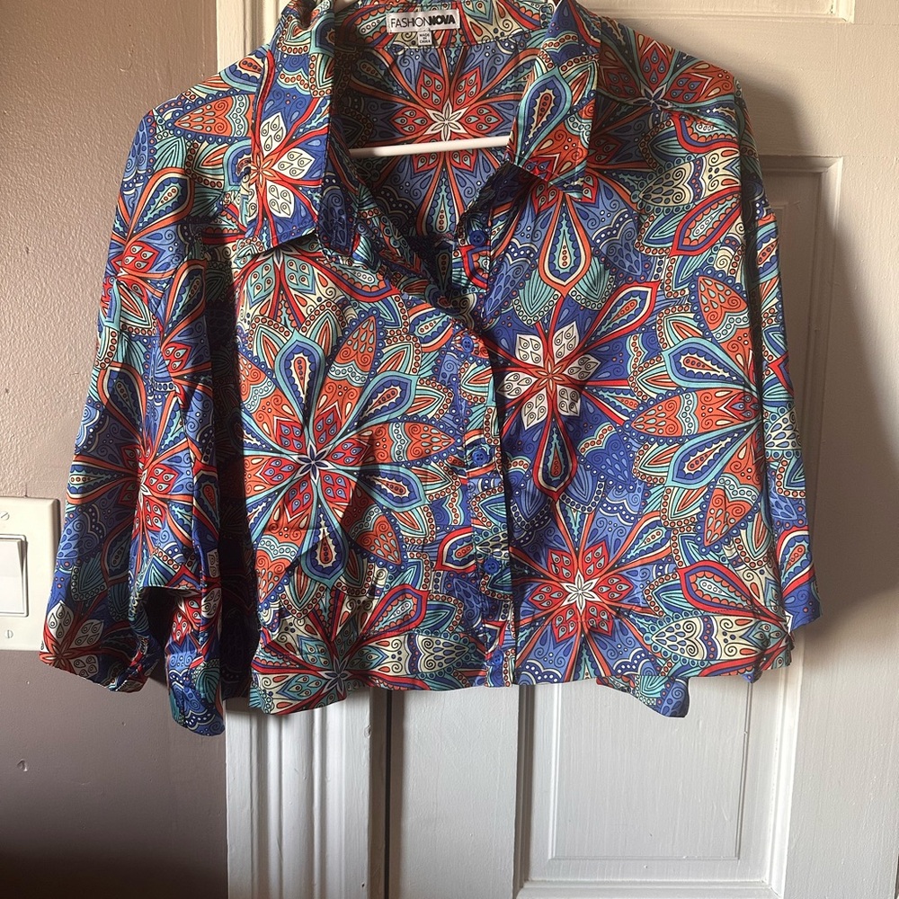 Fashion Nova Multicolor Patterned Top